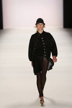 Berlin Fashion Week - Steinrohner Modenschau Germany: Steinrohner collections at the Fashion Week in Berlin Model wears the collection of Steinrohner on the catwalk at the Erika Hess Ice Stadium in Berlin-Wedding.The 19th time of the Mercedes-Benz Fashion Week in Berlin. Numerous labels are taking part in the German fashion week for the 2017 spring summer season.  SimonexKuhlmey