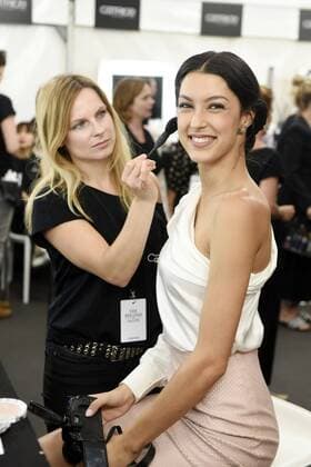 Rebecca Mir backstage bei der Rene Storck Fashion Show auf der Mercedes-Benz Fashion Week Berlin Spring Summer 2017. Berlin, 28.06.2016 Foto:xFredericx xFuturexImage