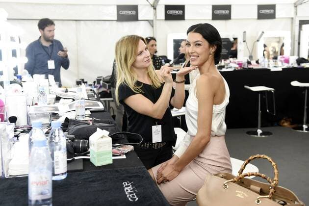 Rebecca Mir backstage bei der Rene Storck Fashion Show auf der Mercedes-Benz Fashion Week Berlin Spring Summer 2017. Berlin, 28.06.2016 Foto:xFredericx xFuturexImage