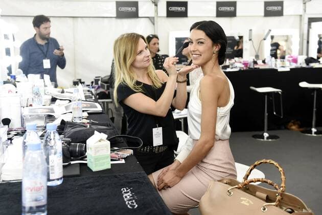 Rebecca Mir backstage bei der Rene Storck Fashion Show auf der Mercedes-Benz Fashion Week Berlin Spring Summer 2017. Berlin, 28.06.2016 Foto:xFredericx xFuturexImage