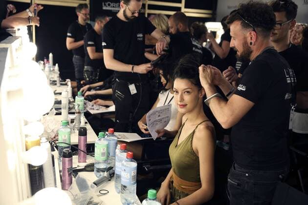 Rebecca Mir backstage bei der Minx by Eva Lutz Fashion Show auf der Mercedes-Benz Fashion Week Berlin Spring Summer 2017. Berlin, 29.06.2016 Foto:xS.xGabschx xFuturexImage