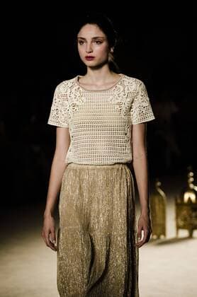 June 29, 2016 - Barcelona, Catalonia, Spain - A model walks the runway presenting the new Odalisques collection by fashion label Escorpion at the 080 Barcelona Fashion 2016 summer edition. Barcelona Spain - ZUMAo105