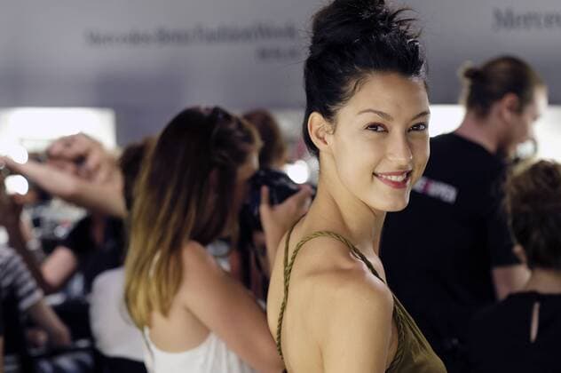 Rebecca Mir backstage bei der Minx by Eva Lutz Fashion Show auf der Mercedes-Benz Fashion Week Berlin Spring Summer 2017. Berlin, 29.06.2016 Foto:xS.xGabschx xFuturexImage