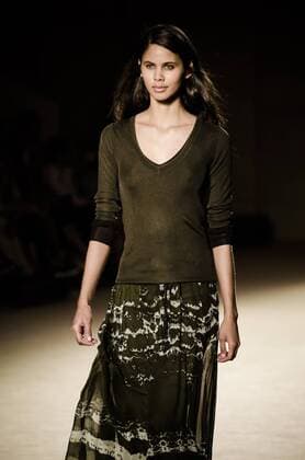 June 29, 2016 - Barcelona, Catalonia, Spain - A model walks the runway presenting the new Memories Of The Java Sea collection by fashion label Lebor Gabala at the 080 Barcelona Fashion 2016 summer edition. Barcelona Spain - ZUMAo105