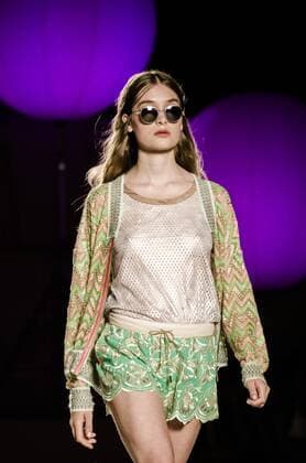 June 29, 2016 - Barcelona, Catalonia, Spain - A model walks the runway presenting the new Spring 2017 collection by fashion label Custo Barcelona at the 080 Barcelona Fashion 2016 summer edition. Barcelona Spain - ZUMAo105