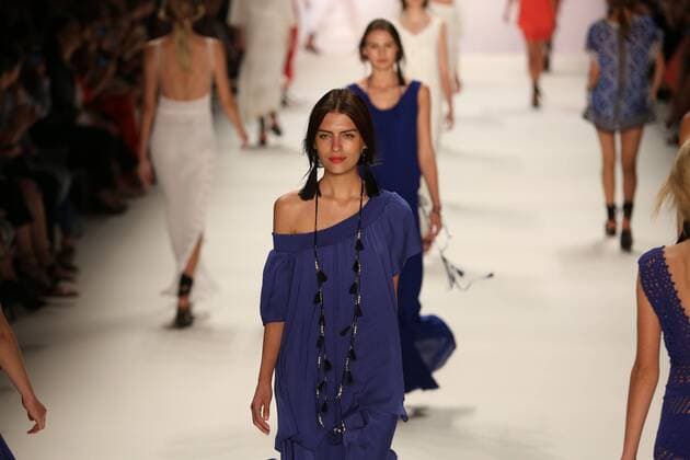 Berlin: Laurel at the Mercedes-Benz Fashion Week From 28 June to 1 July 2016 will for the 19th time, the Mercedes-Benz Fashion Week Berlin. Numerous labels are taking part in the German fashion week for the 2017 spring summer season. The photo shows Models with the collection of Laurel on the catwalk in the Erika Hess Ice Stadium in Berlin-Weding.  SimonexKuhlmey