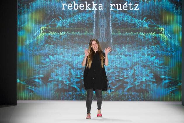 June 29, 2016 - Berlin, Germany - Fashion Designer Rebekka Ruetz aknowledge the applause of the guests at the Rebekka Ruetz show during the Mercedes-Benz Fashion Week Berlin Spring Summer 2017 at Erika Hess Eisstadion in Berlin, Germany on June 29, 2016. Berlin Germany  - ZUMAn230