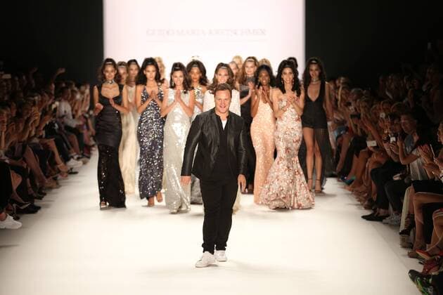 Berlin: Guido Maria Kretschmer at the Fashion Week The photo shows Models with the collection of Guido Maria Kretschmer on the catwalk in the Erika Hess Ice Stadium in Berlin-Weding. From 28 June to 1 July 2016 will for the 19th time, the Mercedes-Benz Fashion Week Berlin. Numerous labels are taking part in the German fashion week for the 2017 spring summer season.  SimonexKuhlmey