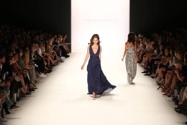 Berlin: Guido Maria Kretschmer at the Fashion Week The photo shows Models with the collection of Guido Maria Kretschmer on the catwalk in the Erika Hess Ice Stadium in Berlin-Weding. From 28 June to 1 July 2016 will for the 19th time, the Mercedes-Benz Fashion Week Berlin. Numerous labels are taking part in the German fashion week for the 2017 spring summer season.  SimonexKuhlmey