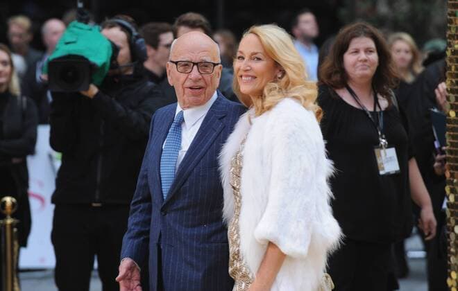 June 29, 2016 - England, United Kingdom - Rupert Murdoch and Jerry Hall attend the World Premiere of Absolutely Fabulous at Odeon Leciester Square. United Kingdom - ZUMAs147