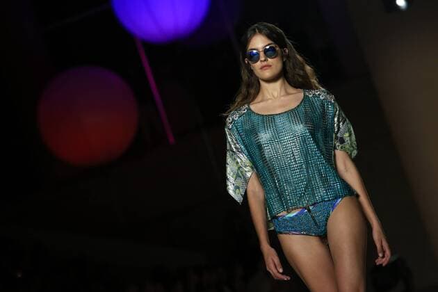 080 Barcelona Fashion Week - Custo Barcelona Modenschau (160630) -- BARCELONA, June 29, 2016 -- A model presents a creation by Custo Barcelona during the 080 Barcelona Fashion Week in Barcelona, Spain, June 29, 2016. ) SPAIN-BARCELONA-FASHION WEEK PauxBarrena 