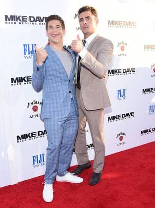 June 29, 2016 - Hollywood, California, U.S. - Adam Devine & Zac Efron arrives for the premiere of the film Mike and Dave Need Wedding Dates at the Cinema Dome theater. Hollywood U.S. - ZUMAo05_