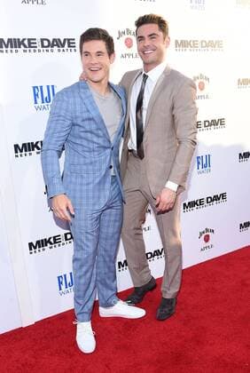 June 29, 2016 - Hollywood, California, U.S. - Adam Devine & Zac Efron arrives for the premiere of the film Mike and Dave Need Wedding Dates at the Cinema Dome theater. Hollywood U.S. - ZUMAo05_