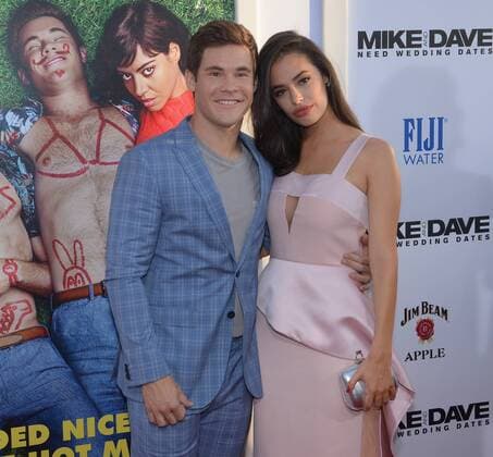 Cast member Adan Devine (L) and actress Chloe Bridges attend the premiere of the motion picture comedy Mike and Dave Need Wedding Dates at the ArcLight Cinema Dome in the Hollywood section of Los Angeles on June 29, 2016. Storyline: Hard-partying brothers place an online ad to find the perfect dates for their sister s Hawaiian wedding. Hoping for a wild getaway, the boys instead find themselves outsmarted and out-partied by the uncontrollable duo.  LAP2016062924 JIMxRUYMEN