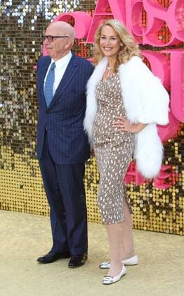 Absolutely Fabulous: The Movie Premiere London.UK. Rupert Murdoch and Jerry Hall at the Absolutely Fabulous: The Movie, World Premiere at the Odeon Leicester Square. 29th June 2016. LMK73-60777-300616. 