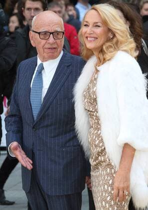 Absolutely Fabulous: The Movie Premiere London.UK. Rupert Murdoch and Jerry Hall at the Absolutely Fabulous: The Movie, World Premiere at the Odeon Leicester Square. 29th June 2016. LMK73-60777-300616. 