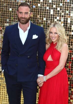 Absolutely Fabulous: The Movie Premiere London.UK. Joshua Sasse and Kylie Minogue at the Absolutely Fabulous: The Movie, World Premiere at the Odeon Leicester Square. 29th June 2016. LMK73-60777-300616. 