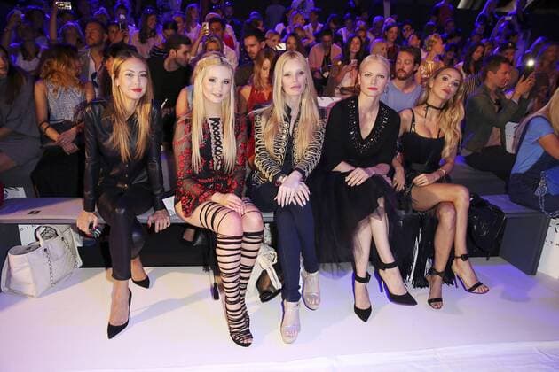 Alessandra Meyer-Wölden, Anna Hiltrop, Mirja du Mont, Franziska Knuppe und Sophie Hermann bei der Dimitri Fashion Show auf der Mercedes-Benz Fashion Week Berlin Spring Summer 2017. Berlin, 30.06.2016 Foto:xS.xGabschx xFuturexImage