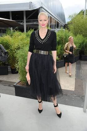 Franziska Knuppe bei der Dimitri Modenschau im Rahmen der Mercedes-Benz Fashion Week Frühjahr Sommer 2017 am 30.06.2016 in Berlin MBFW Fashionweek in Berlin 2016- Dimitri Fashion Show 