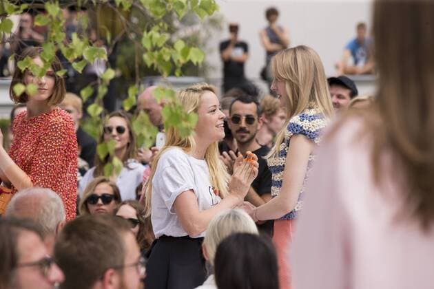 June 30, 2016 - Berlin, Germany - Fashion Designer Marina Hoermanseder and models aknowledge the applause of the guests at the Marina Hoermanseder show during the Mercedes-Benz Fashion Week Berlin Spring Summer 2017 at Kronprinzenpalais in Berlin, Germany on June 30, 2016. Berlin Germany  - ZUMAn230