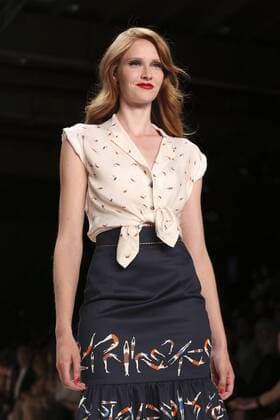 Model bei der Lena Hoschek Fashion Show auf der Mercedes-Benz Fashion Week Berlin Spring Summer 2017. Berlin, 30.06.2016 Foto:xS.xGabschx xFuturexImage