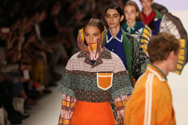 Germany: Wataru Tominaga at the Mercedes-Benz Fashion Week Models wear the collection of Wataru Tominaga during the catwalk in the Erika Hess Ice Stadium in Berlin-Wedding. Numerous labels are taking part in the German fashion week for the 2017 spring summer season.  SimonexKuhlmey