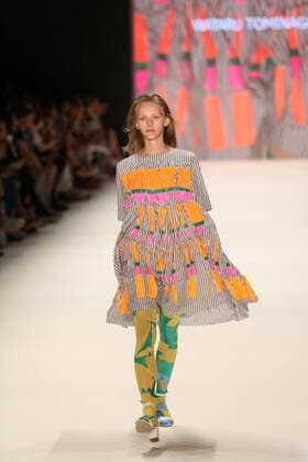 Germany: Wataru Tominaga at the Mercedes-Benz Fashion Week Model wears the collection of Wataru Tominaga during the catwalk in the Erika Hess Ice Stadium in Berlin-Wedding. Numerous labels are taking part in the German fashion week for the 2017 spring summer season.  SimonexKuhlmey