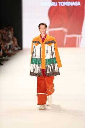 Germany: Wataru Tominaga at the Mercedes-Benz Fashion Week Model wears the collection of Wataru Tominaga during the catwalk in the Erika Hess Ice Stadium in Berlin-Wedding. Numerous labels are taking part in the German fashion week for the 2017 spring summer season.  SimonexKuhlmey