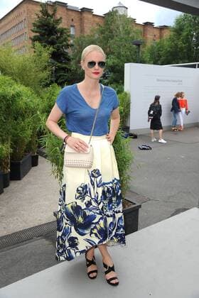 Franziska Knuppe bei der Ankunft zur Designer for Tomorrow by Fashion ID Modenschau im Rahmen der Mercedes-Benz Fashion Week Frühjahr Sommer 2017 am 30.06.2016 in Berlin MBFW Fashionweek in Berlin 2016- Designer for Tomorrow by Fashion ID Modenschau 
