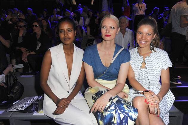 Sara Nuru, Franziska Knuppe und Victoria Swarovski bei der Designer for Tomorrow by Fashion ID Modenschau im Rahmen der Mercedes-Benz Fashion Week Frühjahr Sommer 2017 am 30.06.2016 in Berlin MBFW Fashionweek in Berlin 2016- Designer for Tomorrow by Fashion ID Modenschau 