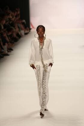 Germany: Dimitri collection at the Mercedes-Benz Fashion Week Model wears the collection of Dimitri during the catwalk in the Erika Hess Ice Stadium in Berlin-Wedding. Numerous labels are taking part in the German fashion week for the 2017 spring summer season.  SimonexKuhlmey
