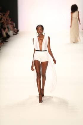 Germany: Dimitri collection at the Mercedes-Benz Fashion Week Model wears the collection of Dimitri during the catwalk in the Erika Hess Ice Stadium in Berlin-Wedding. Numerous labels are taking part in the German fashion week for the 2017 spring summer season.  SimonexKuhlmey
