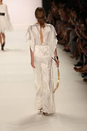 Germany: Dimitri collection at the Mercedes-Benz Fashion Week Model wears the collection of Dimitri during the catwalk in the Erika Hess Ice Stadium in Berlin-Wedding. Numerous labels are taking part in the German fashion week for the 2017 spring summer season.  SimonexKuhlmey