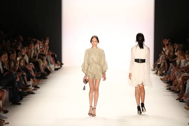 Germany: Dimitri collection at the Mercedes-Benz Fashion Week Model wears the collection of Dimitri during the catwalk in the Erika Hess Ice Stadium in Berlin-Wedding. Numerous labels are taking part in the German fashion week for the 2017 spring summer season.  SimonexKuhlmey