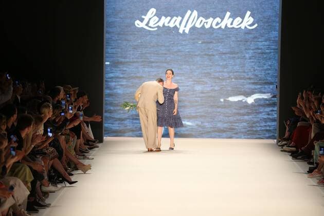 Berlin: Lena Hoschek at the Mercedes-Benz Fashion Week The photo shows Models with the collection of Lena Hoschek on the catwalk in the Erika Hess Ice Stadium in Berlin-Weding. The 19th time, the Mercedes-Benz Fashion Week Berlin. Numerous labels are taking part in the German fashion week for the 2017 spring summer season.  SimonexKuhlmey