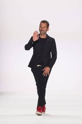 June 30, 2016 - Berlin, Germany - Fashion Designer Dimitrios Panagiotopoulos aknowledges the applause of the guests at the end of the Dimitri show during the Mercedes-Benz Fashion Week Berlin Spring Summer 2017 at Erika Hess Eisstadion in Berlin, Germany on June 30, 2016. Berlin Germany  - ZUMAn230