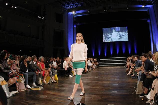 Berlin: Marcel Ostertag at the Mercedes-Benz Fashion Week The 19th time, the Mercedes-Benz Fashion Week Berlin. Numerous labels are taking part in the German fashion week for the 2017 spring summer season. The photo shows Models with the collection of Marcel Ostertag on the catwalk in the Admiralspalast in Berlin-Mitte.  SimonexKuhlmey