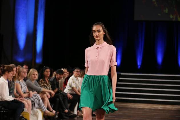 Berlin: Marcel Ostertag at the Mercedes-Benz Fashion Week The 19th time, the Mercedes-Benz Fashion Week Berlin. Numerous labels are taking part in the German fashion week for the 2017 spring summer season. The photo shows Models with the collection of Marcel Ostertag on the catwalk in the Admiralspalast in Berlin-Mitte.  SimonexKuhlmey