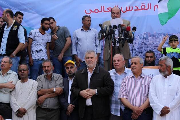Gaza City, Gaza Strip, Palestinian Territory - Palestinians take part in a rally marking al-Quds (Jerusalem) Day following Friday prayer in Gaza city on July 1, 2016 Gaza City Palestinian Territory - ZUMAap3_