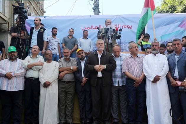 Gaza City, Gaza Strip, Palestinian Territory - Palestinians take part in a rally marking al-Quds (Jerusalem) Day following Friday prayer in Gaza city on July 1, 2016 Gaza City Palestinian Territory - ZUMAap3_