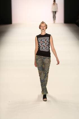Germany: Jeans for Refugees by Johny Dar The Mercedes-Benz Fashion Week Berlin. Numerous labels are taking part in the German fashion week for the 2017 spring summer season. The photo shows Models with the collection of Jeans for Refugees by Dohny Dar on the catwalk in the Erika Hess Ice Stadium in Berlin-Weding. This year, the designer launched a global artistic collaboration called Jeans for Refugees , dedicated to the world s fugitives and involved over one hundred celebrities. The jeans-Unikate be exhibited in London in October 2016 the Saatchi Gallery and auctioned. The entire proceeds go to the International Rescue Committee, an organization that Escaped and war victims.  SimonexKuhlmey