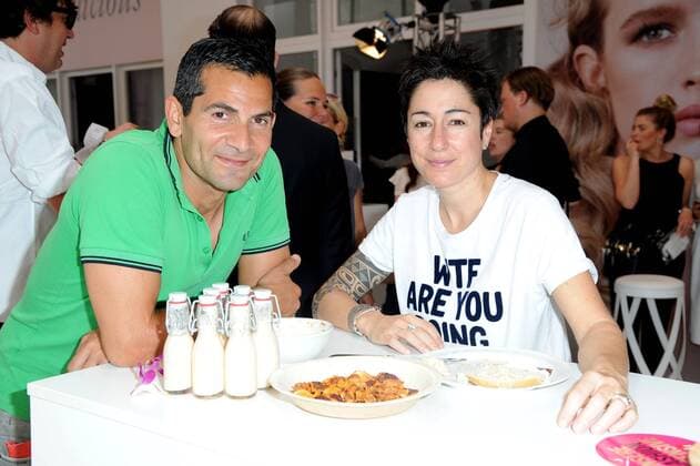 Mitri Sirin und Dunja Hayali beim Gala Fashion Brunch im Rahmen der Mercedes-Benz Fashion Week Frühjahr Sommer 2017 am 1.07.2016 in Berlin MBFW Fashionweek in Berlin 2016- Gala Fashion Brunch 