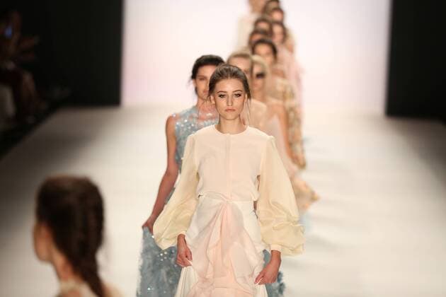 Lana Mueller at the Mercedes-Benz Fashion Week The Mercedes-Benz Fashion Week Berlin. Numerous labels are taking part in the German fashion week for the 2017 spring summer season. The photo shows Models with the collection of Lana Mueller on the catwalk in the Erika Hess Ice Stadium in Berlin-Weding.  SimonexKuhlmey