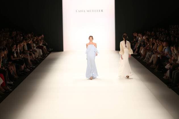 Lana Mueller at the Mercedes-Benz Fashion Week The Mercedes-Benz Fashion Week Berlin. Numerous labels are taking part in the German fashion week for the 2017 spring summer season. The photo shows Models with the collection of Lana Mueller on the catwalk in the Erika Hess Ice Stadium in Berlin-Weding.  SimonexKuhlmey