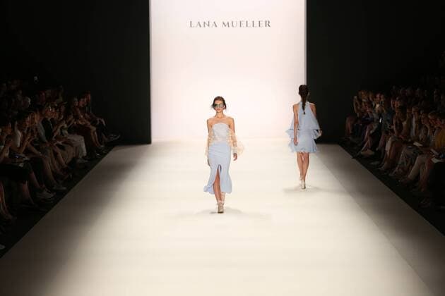 Lana Mueller at the Mercedes-Benz Fashion Week The Mercedes-Benz Fashion Week Berlin. Numerous labels are taking part in the German fashion week for the 2017 spring summer season. The photo shows Models with the collection of Lana Mueller on the catwalk in the Erika Hess Ice Stadium in Berlin-Weding.  SimonexKuhlmey