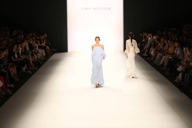 Lana Mueller at the Mercedes-Benz Fashion Week The Mercedes-Benz Fashion Week Berlin. Numerous labels are taking part in the German fashion week for the 2017 spring summer season. The photo shows Models with the collection of Lana Mueller on the catwalk in the Erika Hess Ice Stadium in Berlin-Weding.  SimonexKuhlmey