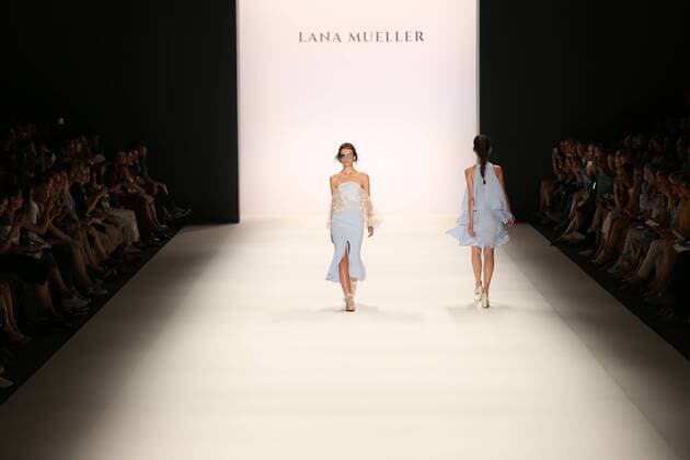 Lana Mueller at the Mercedes-Benz Fashion Week The Mercedes-Benz Fashion Week Berlin. Numerous labels are taking part in the German fashion week for the 2017 spring summer season. The photo shows Models with the collection of Lana Mueller on the catwalk in the Erika Hess Ice Stadium in Berlin-Weding.  SimonexKuhlmey