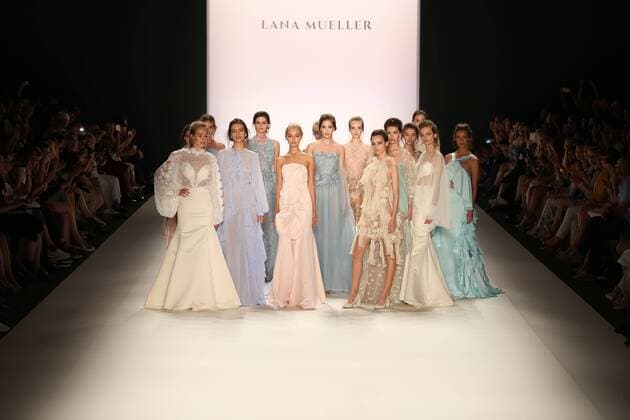Lana Mueller at the Mercedes-Benz Fashion Week The Mercedes-Benz Fashion Week Berlin. Numerous labels are taking part in the German fashion week for the 2017 spring summer season. The photo shows Models with the collection of Lana Mueller on the catwalk in the Erika Hess Ice Stadium in Berlin-Weding.  SimonexKuhlmey