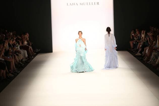 Lana Mueller at the Mercedes-Benz Fashion Week The Mercedes-Benz Fashion Week Berlin. Numerous labels are taking part in the German fashion week for the 2017 spring summer season. The photo shows Models with the collection of Lana Mueller on the catwalk in the Erika Hess Ice Stadium in Berlin-Weding.  SimonexKuhlmey