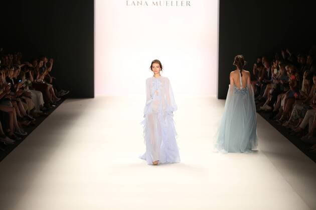 Lana Mueller at the Mercedes-Benz Fashion Week The Mercedes-Benz Fashion Week Berlin. Numerous labels are taking part in the German fashion week for the 2017 spring summer season. The photo shows Models with the collection of Lana Mueller on the catwalk in the Erika Hess Ice Stadium in Berlin-Weding.  SimonexKuhlmey